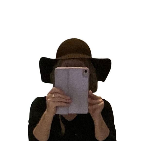 Chocolate Brown Rounded Floppy Annie Hall Hat Boho Eclectic Wide Brim - Picture 4 of 12